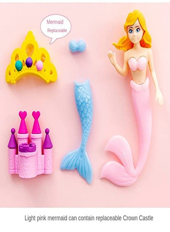 NGEL Mermaid Princess Erasers Set, School Educational Stationary Set for Kids, Cute Pencil Eraser Set - Image 2
